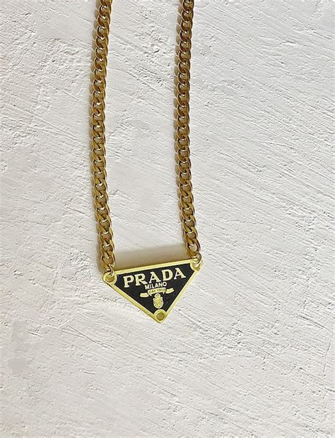 prada black and gold necklace|prada necklace for women.